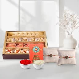 Haldiram's Authentic Indian Sweet Box with Free Rakhis and Celebratory Accessories 1