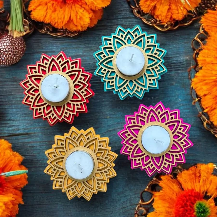 Festive Handmade Mandala Diyas Collection