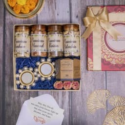 Premium Dry Fruits N Pearl Diya Set 1