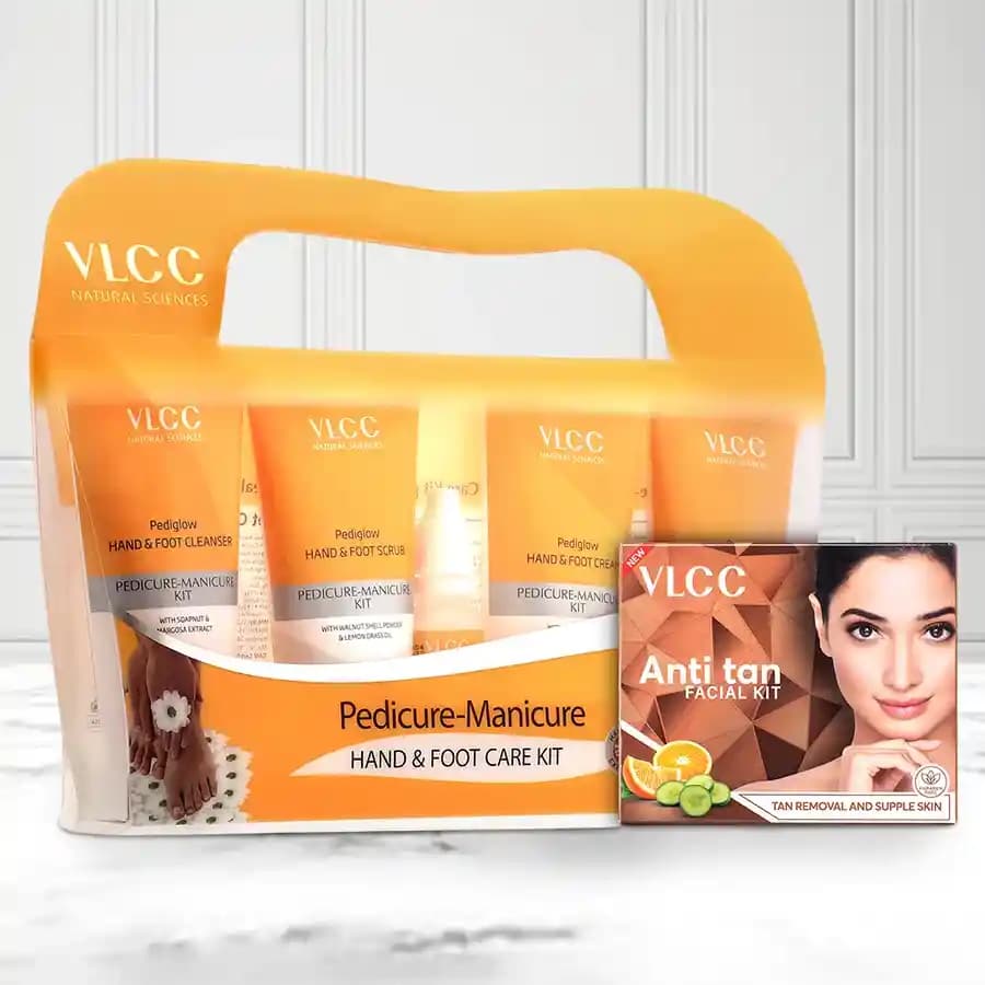 Amazing Gift of VLCC Pedicure and Manicure Kit with VLCC Anti Tan Facial Kit
