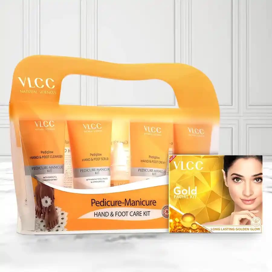 Attractive Looking Pedicure and Manicure Kit with Gold Facial Kit from VLCC