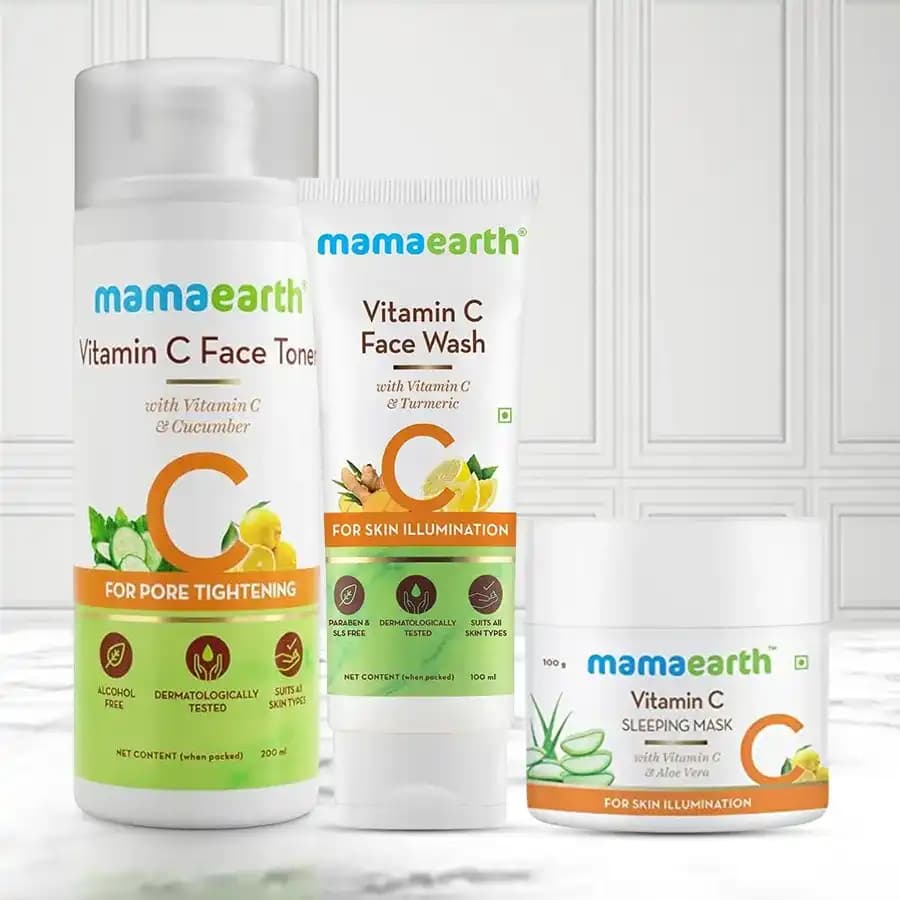 Look Beautiful with Mama Earth Overnight Skin Glow Combo