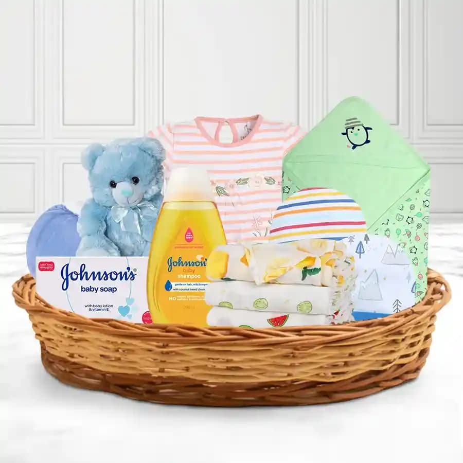 Outstanding Clothing Hamper with Baby Johnson Essentials