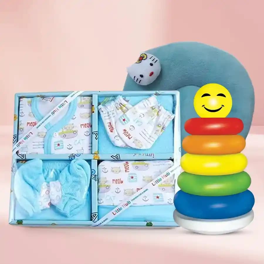 Exciting Gift of Toddler Dress Set with Soft Neck Supporting Pillow N Littles Junior Ring