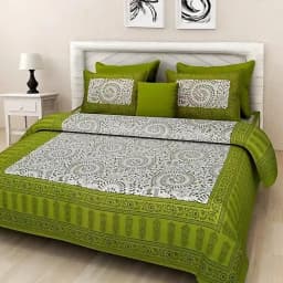 Stunning Jaipuri Print Double Bed Sheet with Pillow Cover 1