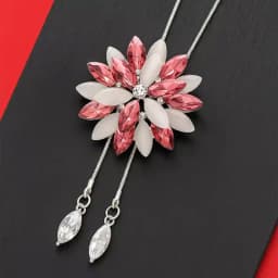 Beautiful Crystal Flower Pendant Necklace 1