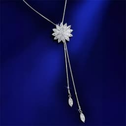 Stunning Long Chain Crystal Floral Necklace 1