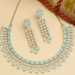 Trendy Floral Design AD Jewellery Set 1