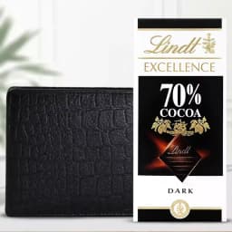 Amazing Rich Born Leather Wallet for Men with a Lindt Excellence Chocolate Bar 1