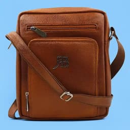 Fashion Leather Sling for Men in Brown 1