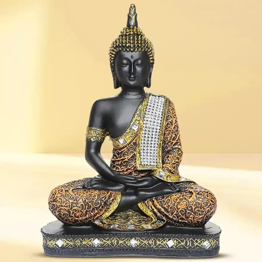 Traditional Sitting Buddha Idol for Home Decoration