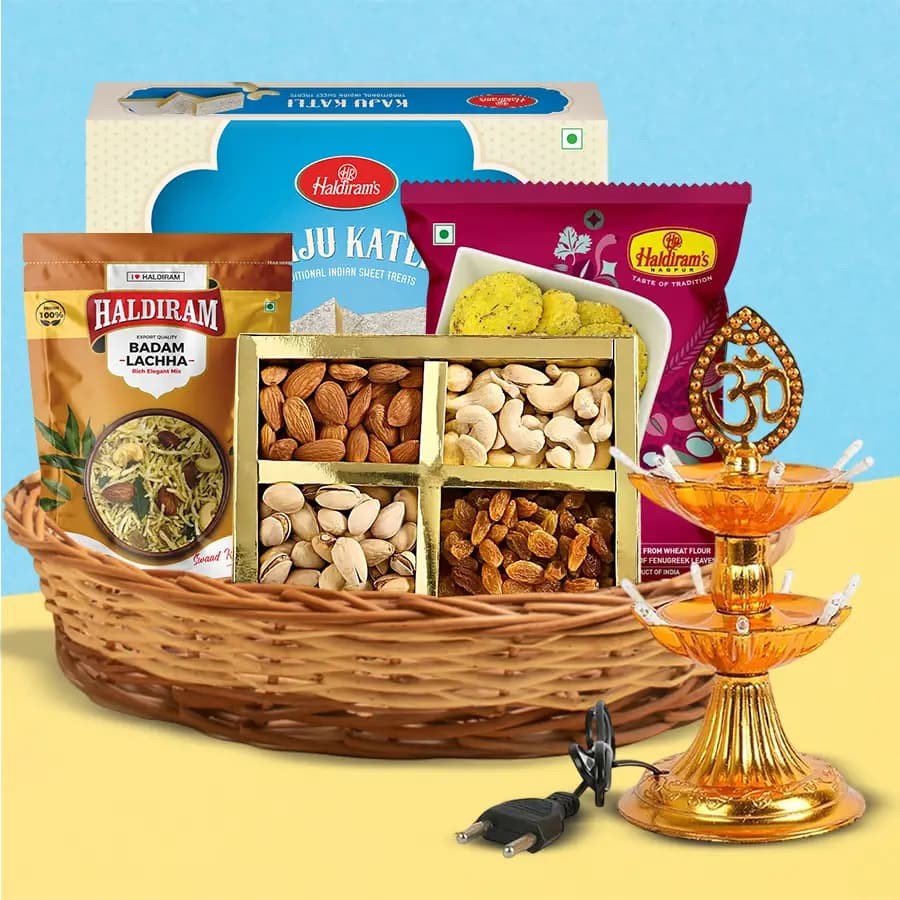 Wonderful Assortments Gift Hamper with 2 Tier Led Lamp