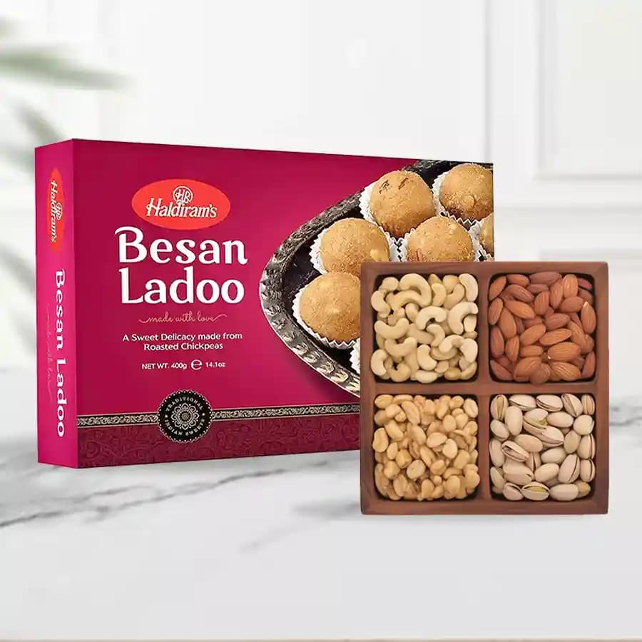 Besan Ladoo with Mixed Dry Fruits