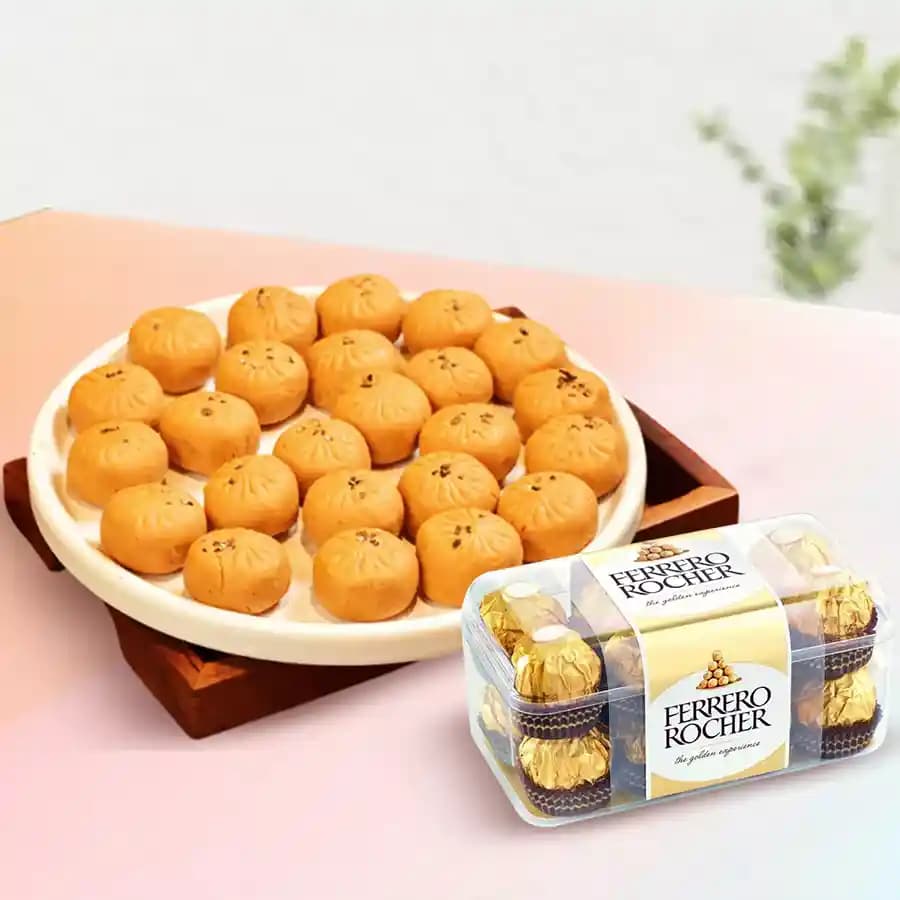 Mathura Peda with Ferrero Rocher