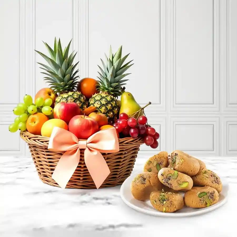 Sweet Mathura Delights with Fresh Orchard Fruits