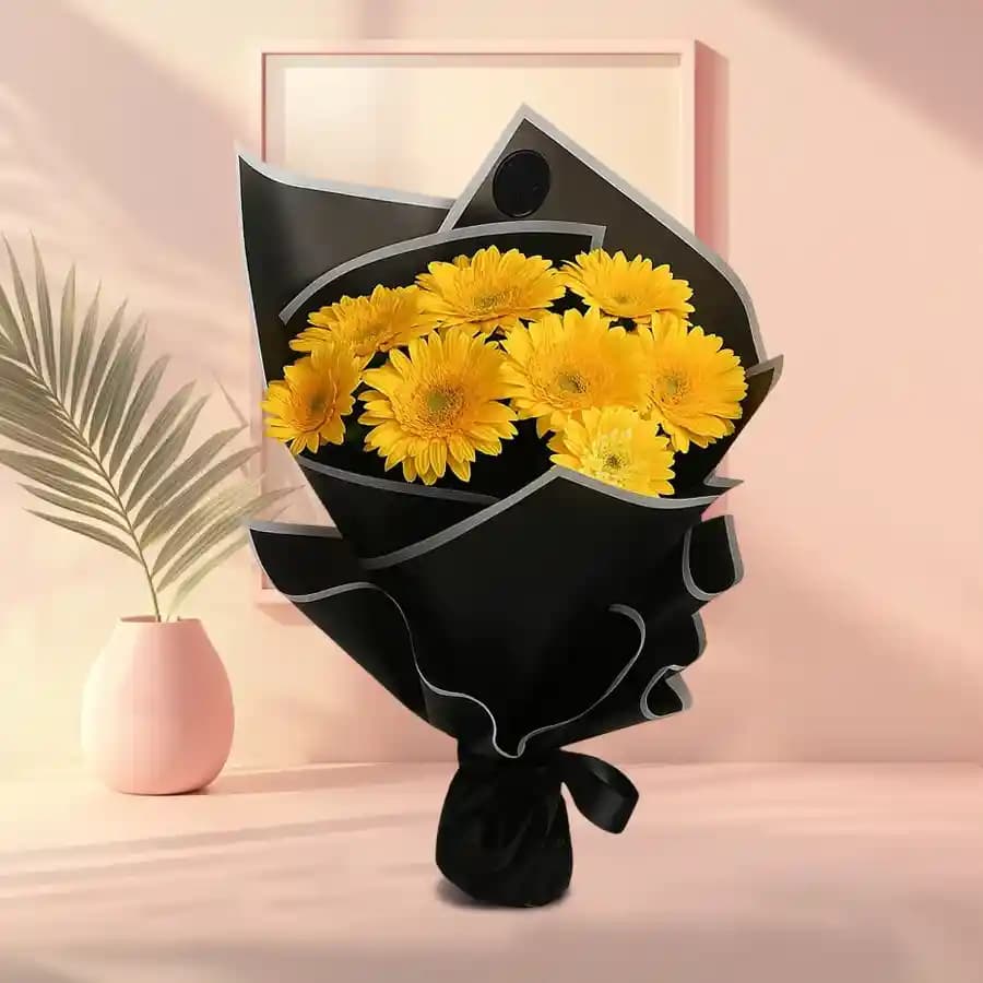 Radiant Yellow Gerberas Bouquet