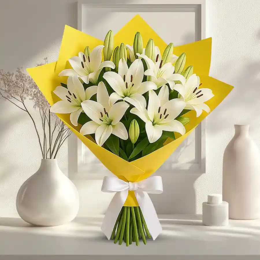Special Bouquet of White Lilies