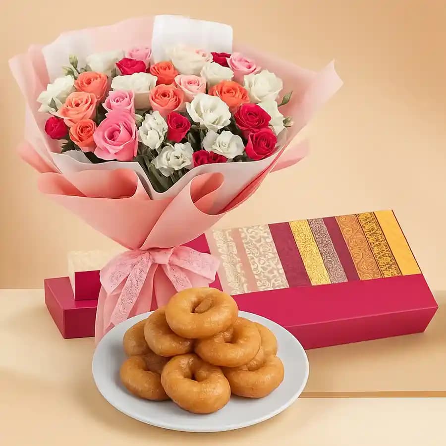 Mixed Roses N Badusha Bliss