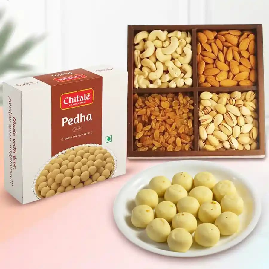 Sakhari Pedha from Chitale Bandhu Mithaiwale with Mixed Dry Fruits