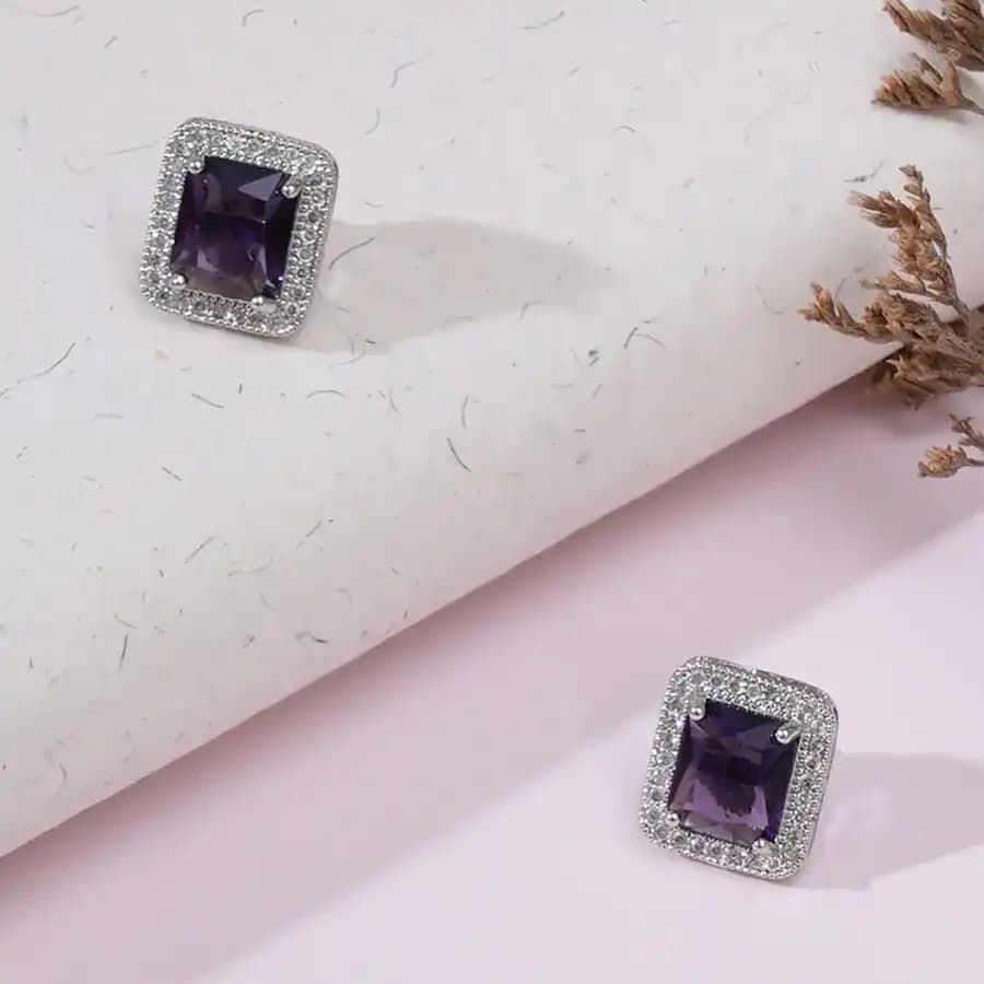Designer Purple Stone Studs