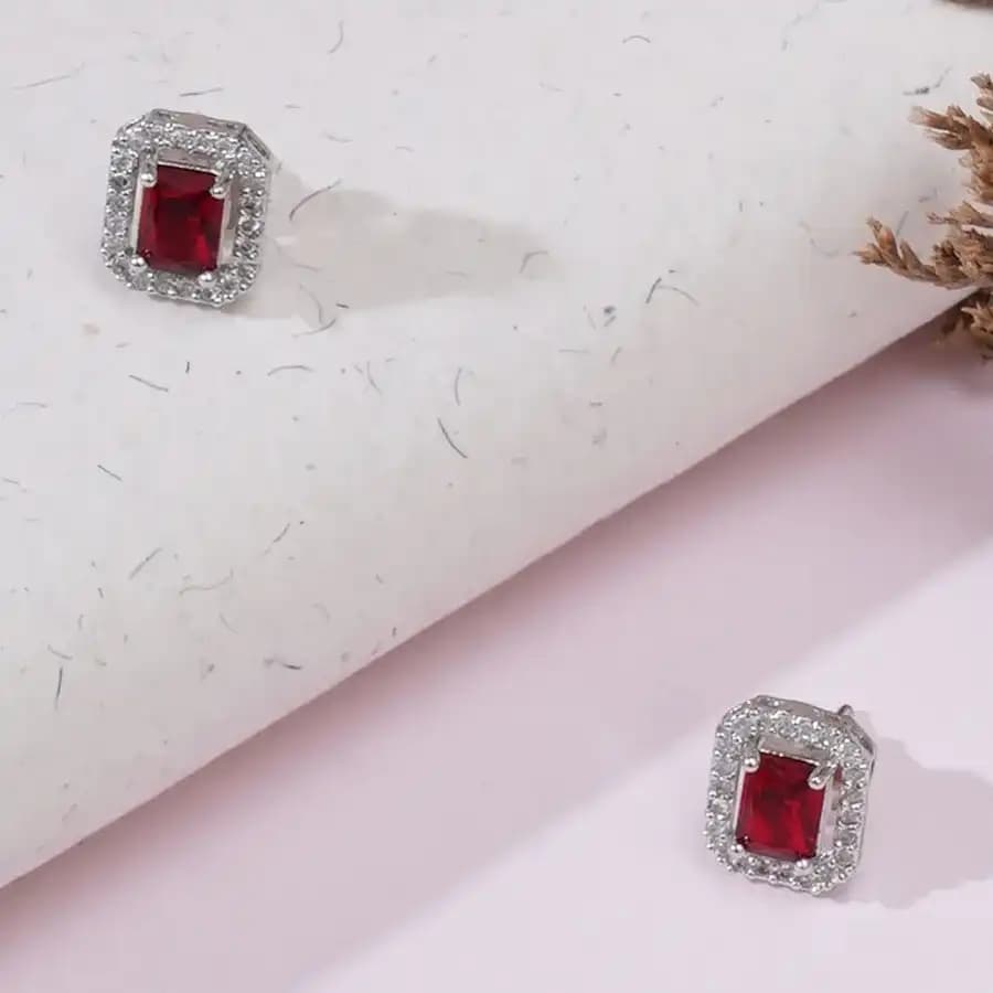 Vivid Red Treasure Studs