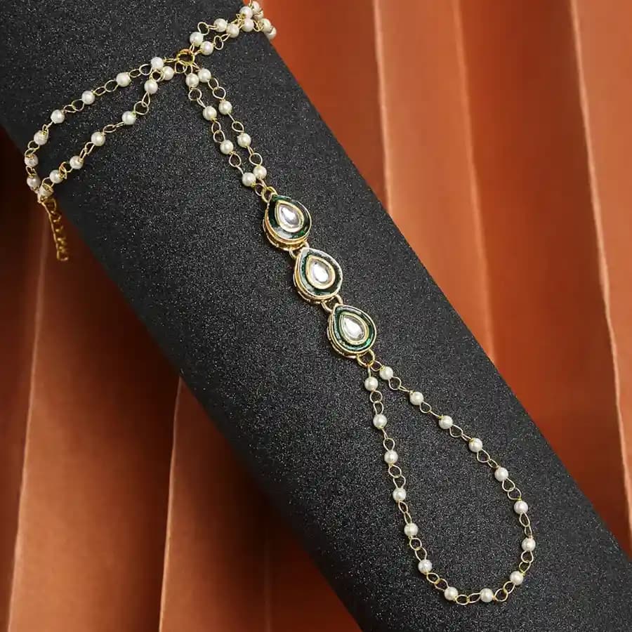 Dazzling Kundan Hand Harness Set
