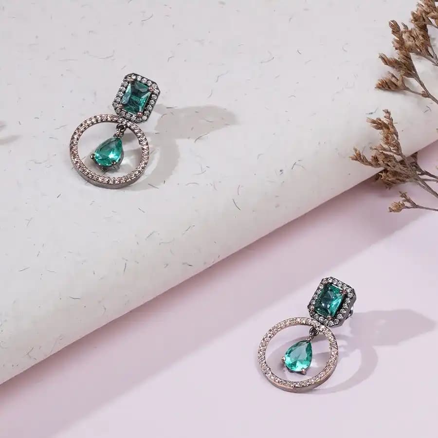 Radiant Emerald Dangle Earrings